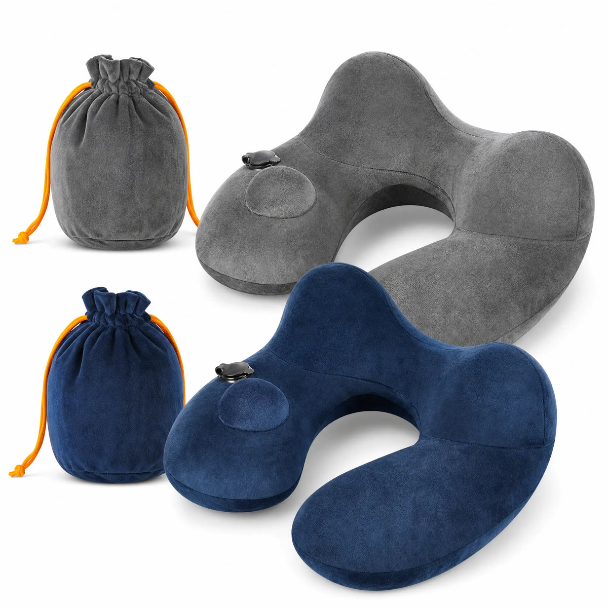 Self-Inflatable Travel Neck Pillow – Adjustable Support with Compact Carry Bag