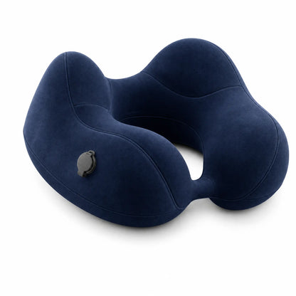 Self-Inflatable Travel Neck Pillow – Adjustable Support with Compact Carry Bag