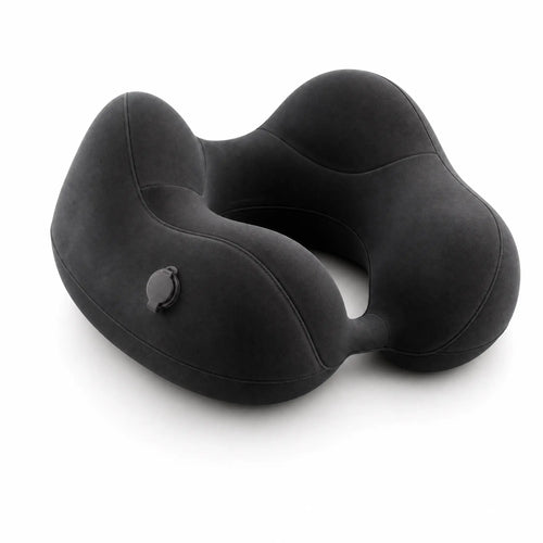 Self-Inflatable Travel Neck Pillow – Adjustable Support with Compact Carry Bag