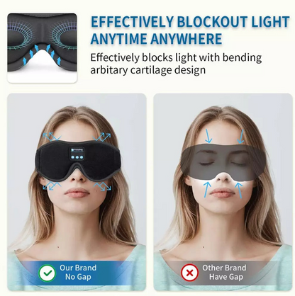 3D Bluetooth Eye Mask Headset Wireless Music Bluetooth Eye Mask New Sleep Bluetooth Eye Mask Stereo
